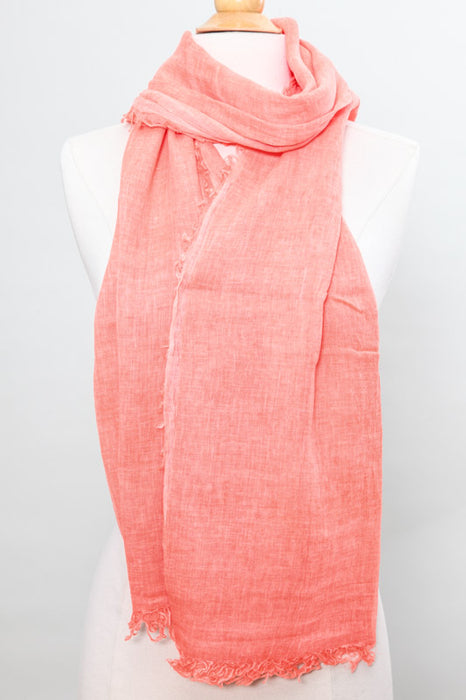 Scarf cotton coral 100 x 200 cm