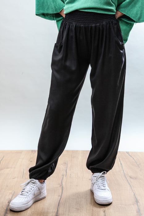 Trousers viscose black