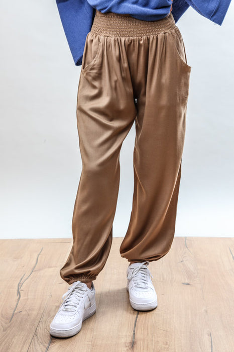 Trousers viscose sand