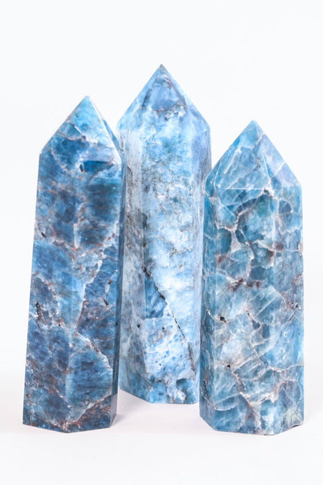 Gemstone point blue apatite