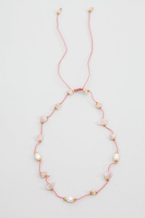 Collier ras du cou vieux rose