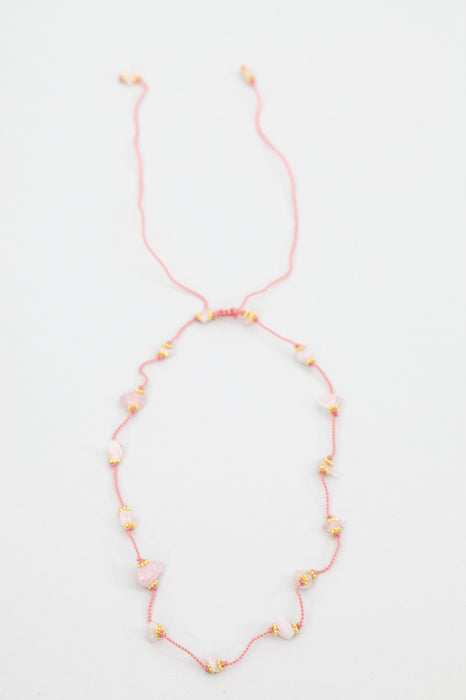 Collier ras du cou vieux rose