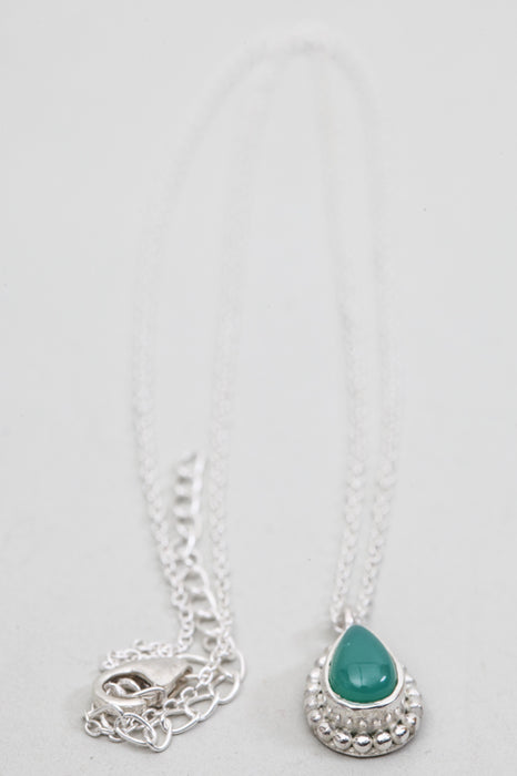 Collier en argent avec pendentif chrysoprase