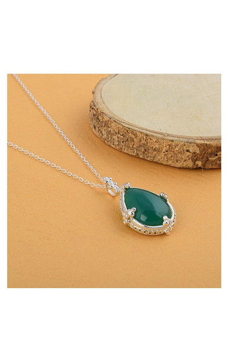 Collier en argent avec pendentif chrysoprase