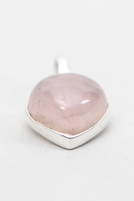 Pendentif en argent quartz rose