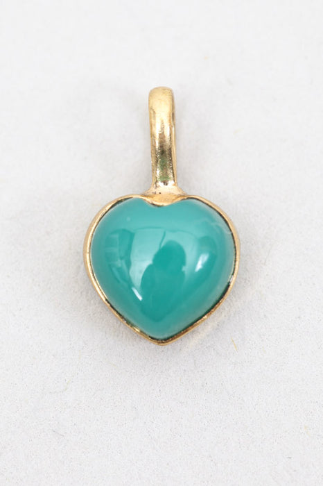 Pendant brass gold plated chrysoprase