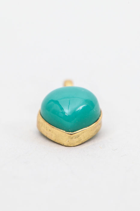 Pendant brass gold plated chrysoprase