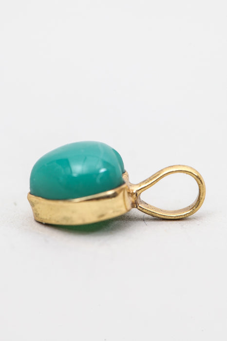 Pendant brass gold plated chrysoprase