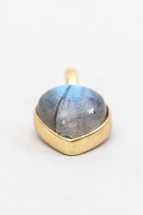 Pendentif laiton plaqué or labradorite