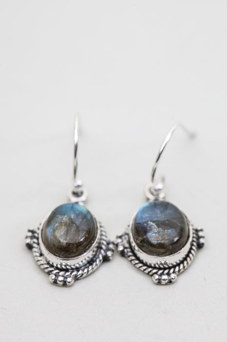 Silver earrings labradorite