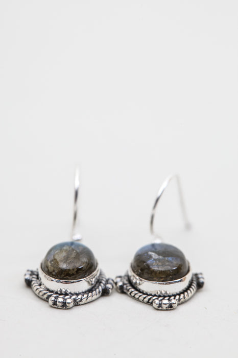 Silver earrings labradorite