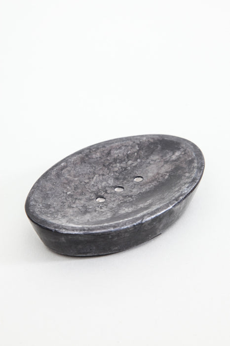 Soap dish marble dark grey