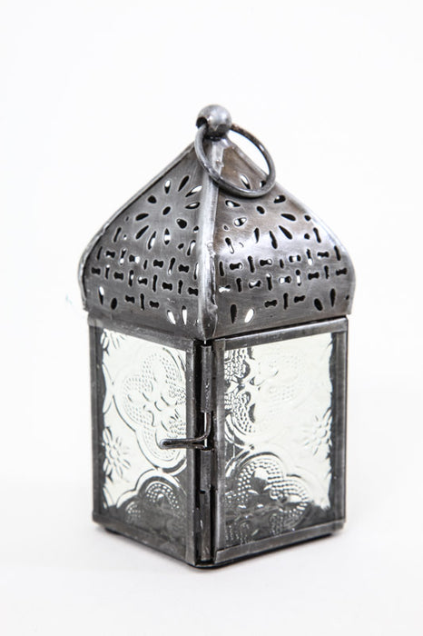 Lantern embossed square clear 12 x 5.5 x 5.5 cm