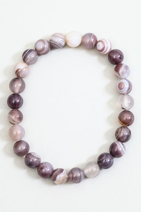 Bracelet 8 mm Agate du Botswana 20,5 cm