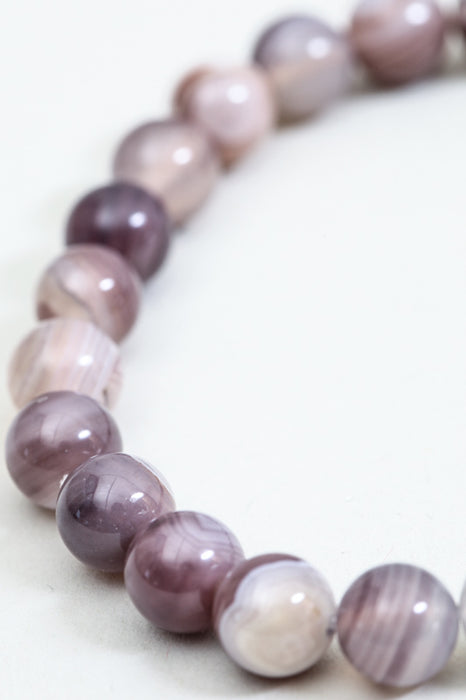 Bracelet 8 mm Agate du Botswana 20,5 cm