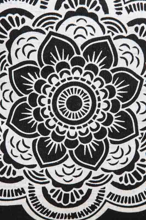 Housse de coussin Mandala 40 x 40 cm noir/blanc