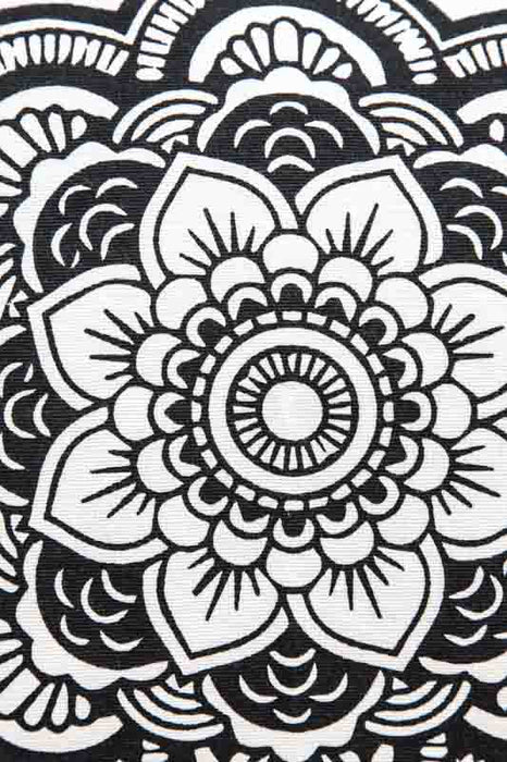 Housse de coussin Mandala 40 x 40 cm blanc/noir