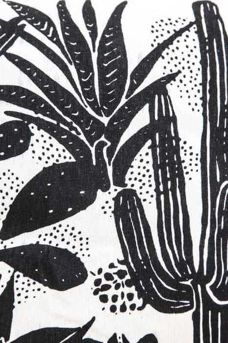 Housse de coussin cactus 40 x 40 cm blanc/noir