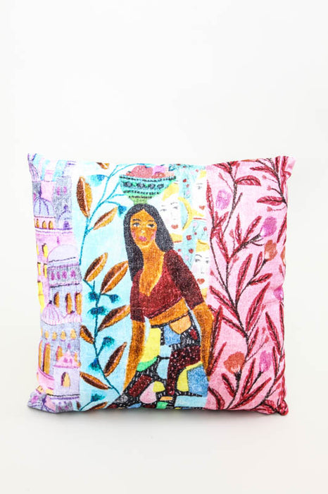 Decorative cushion viscose woman 45 x 45 cm