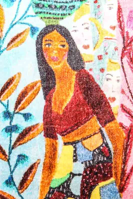 Decorative cushion viscose woman 45 x 45 cm