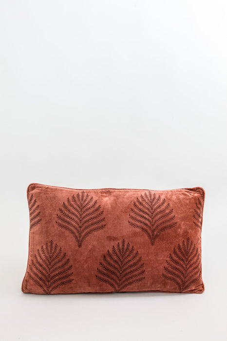 Decorative cushion cotton/velvet patterned 35 x 60 cm