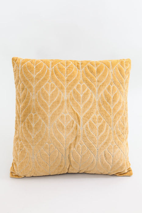 Decorative cushion cotton/velvet mustard yellow 45 x 45 cm