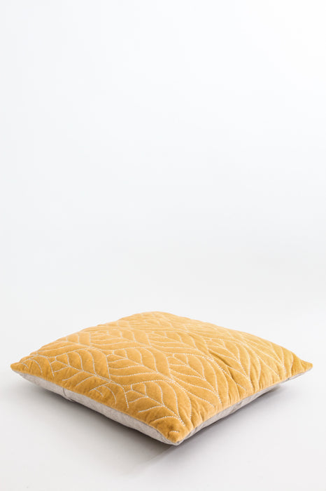 Decorative cushion cotton/velvet mustard yellow 45 x 45 cm