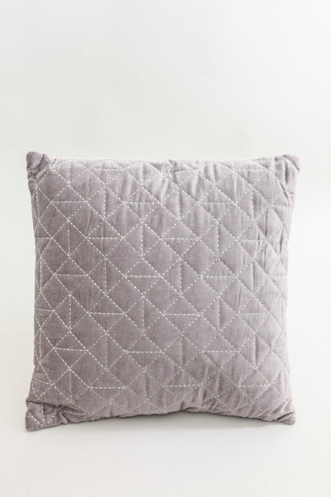 Decorative cushion cotton/velvet grey 45 x 45 cm