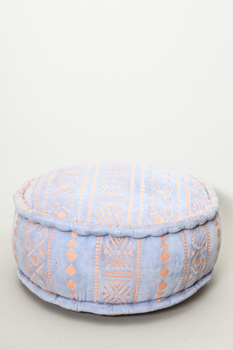 Pouf round embroidered assorted 60 x 25 cm