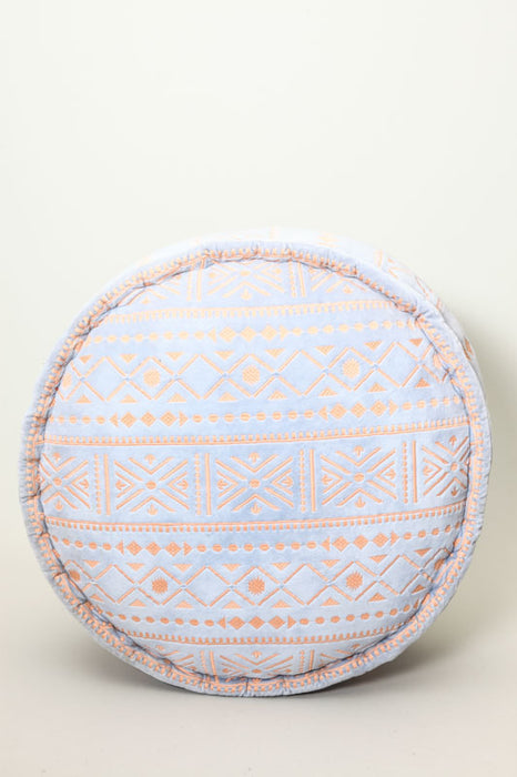 Pouf round embroidered assorted 60 x 25 cm