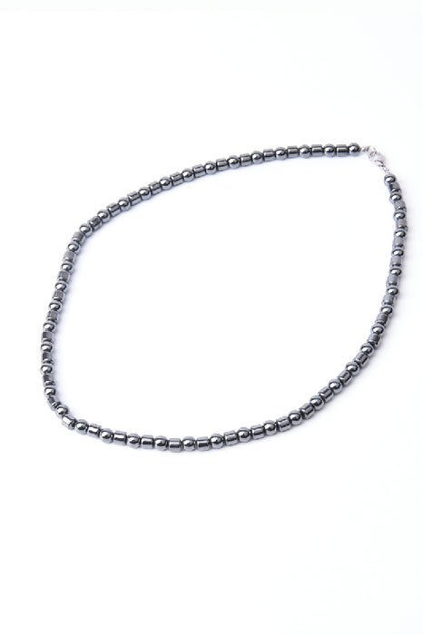 Collier homme 6mm hématite, 50 cm