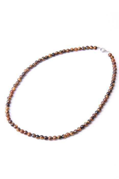 Collier homme oeil de tigre 6mm, 50 cm