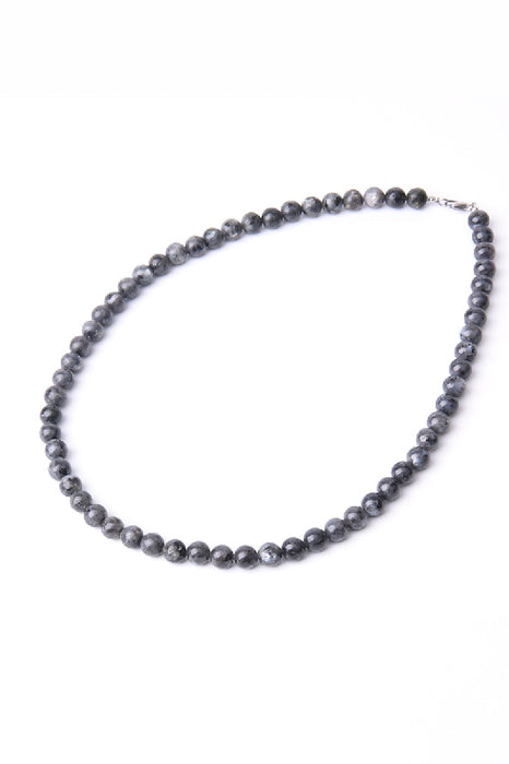 Collier homme Labradorite noire 8mm, 50 cm