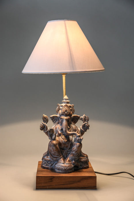 Lamp Ganesha green/gold 27cm