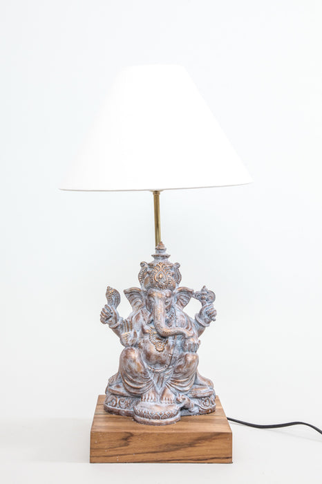 Lamp Ganesha green/gold 27cm