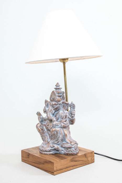 Lamp Ganesha green/gold 27cm