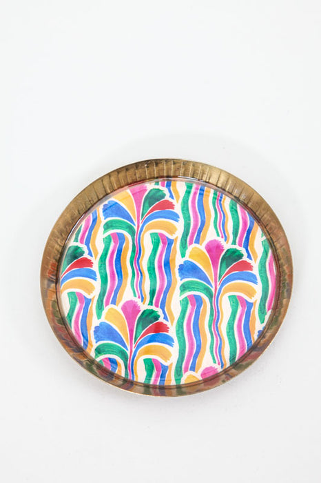 Round tray multicolor 11 x 11 cm