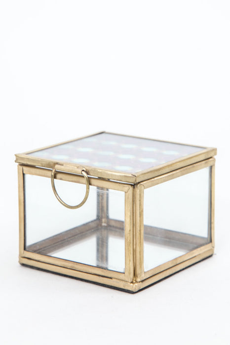 Box brass/glass 7.5 x 7.5 cm