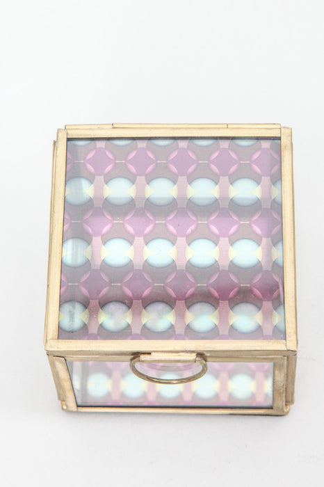 Box brass/glass 7.5 x 7.5 cm