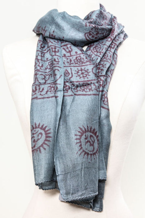 Yoga scarf petrol/dark red 95 x 195 cm