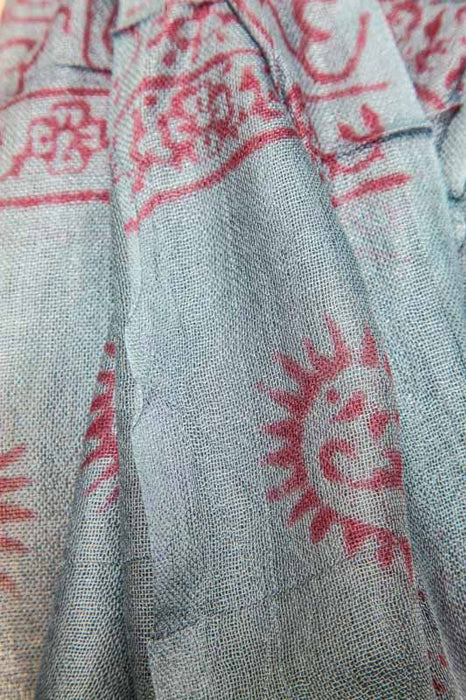 Yoga scarf petrol/dark red 95 x 195 cm