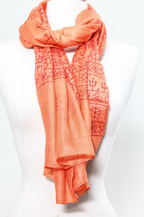 Echarpe de yoga orange/rouge 95 x 195 cm