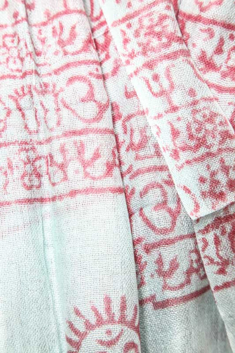 Yoga scarf turquoise/red 95 x 190 cm