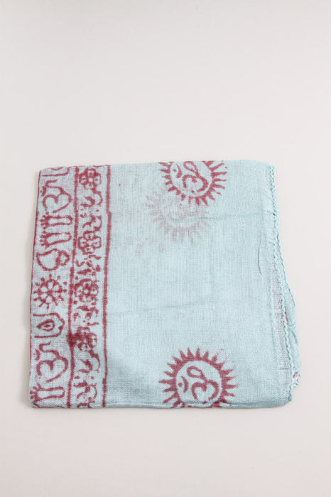 Yoga scarf turquoise/red 95 x 190 cm