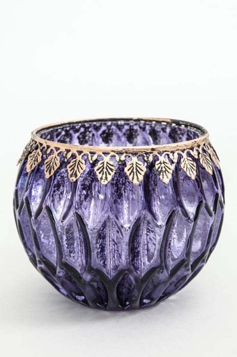 Lanterne violette 12,5 x 12,5 x 10 cm