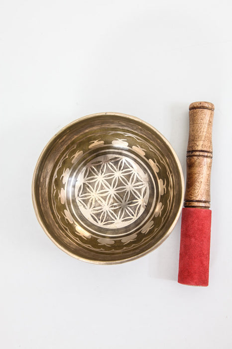 Singing bowl handmade flower of life 14 cm