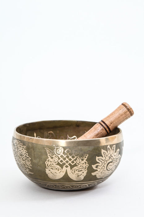 Singing bowl handmade flower of life 18 cm