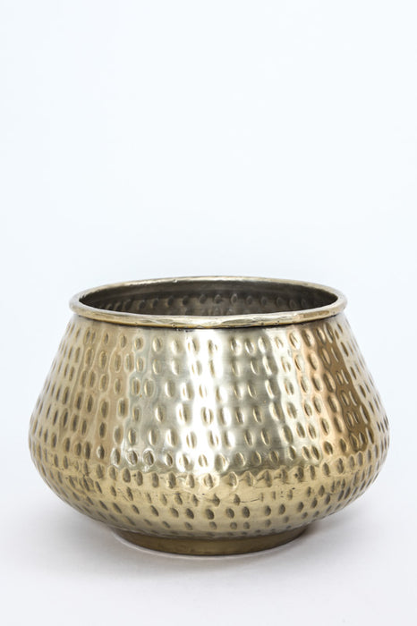 Cache-pot aluminium laiton antique 20 x 15 cm