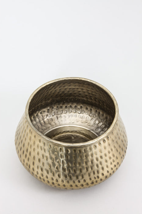 Cache-pot aluminium laiton antique 20 x 15 cm