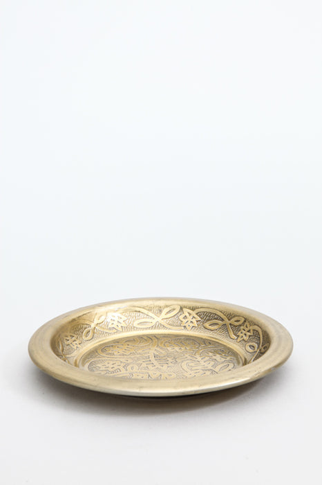 Decorative plate aluminum antique brass assorted 15 cm